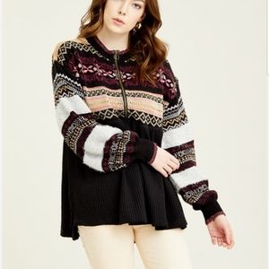 Free People Women’s Black Cozy Cottages Sweater  Size XS